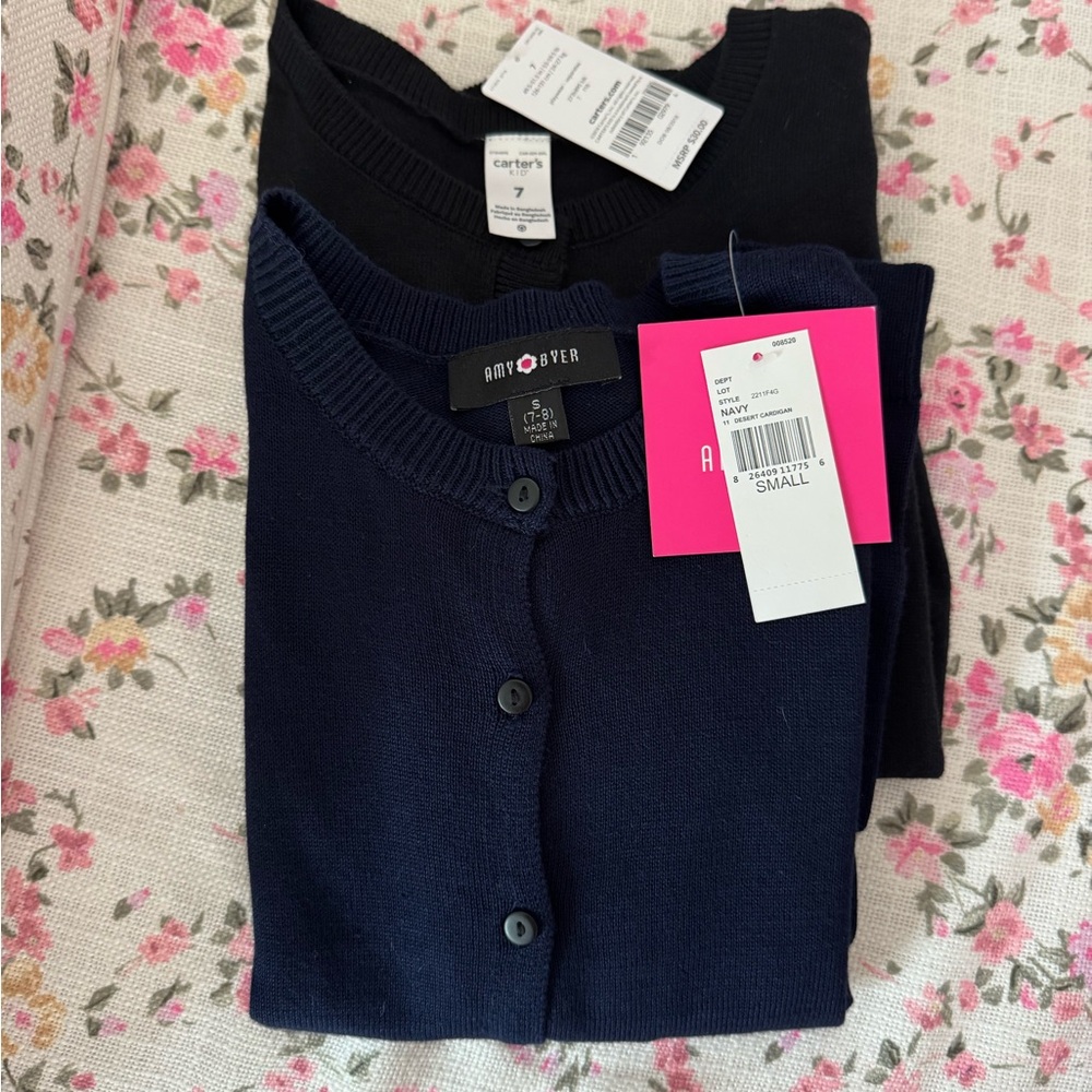 Set of 2 NWT Button up Cardigans Girls Size 7